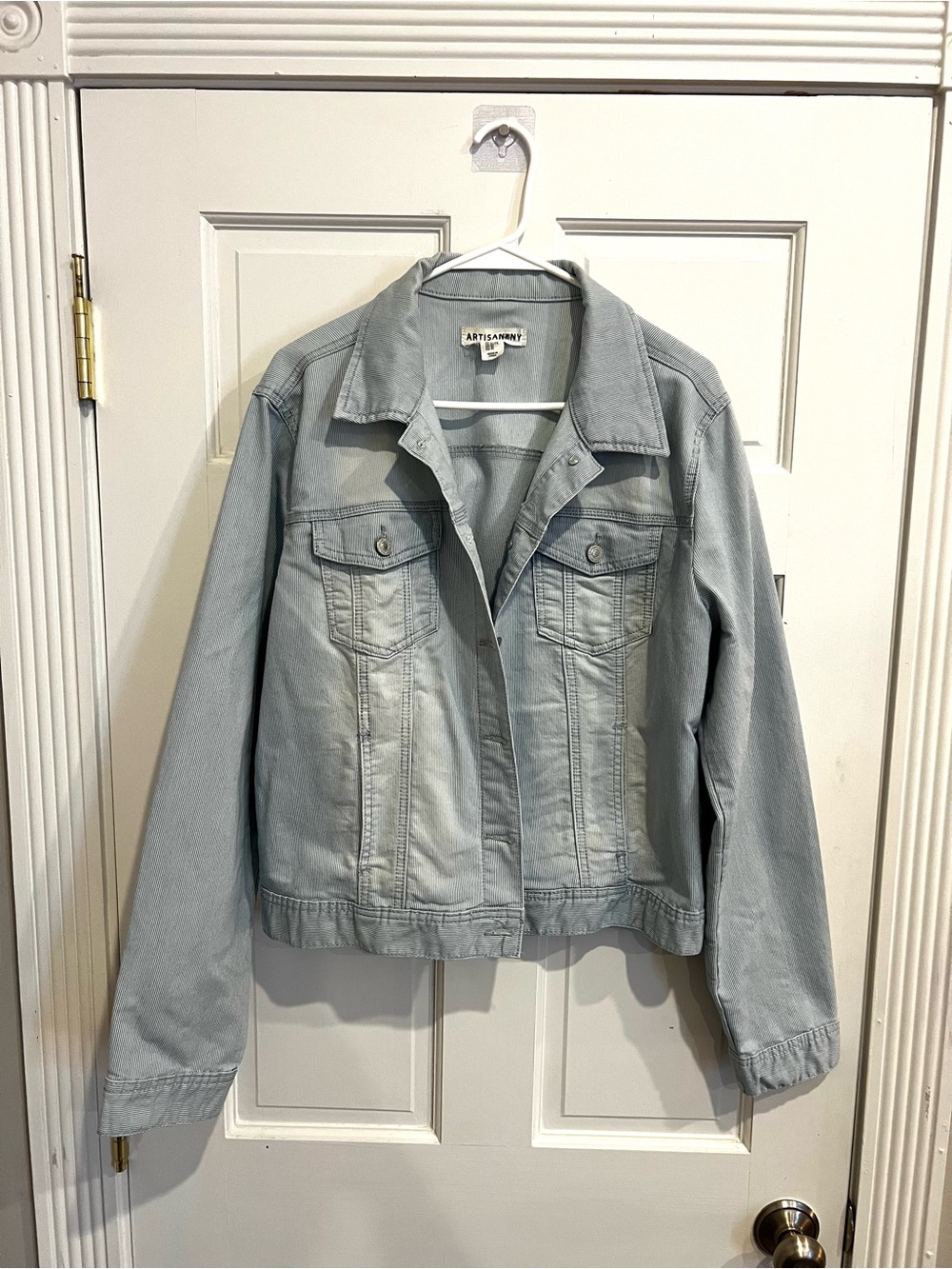 Artisan Ny Pale Blue Denim Jacket for Women Size XL